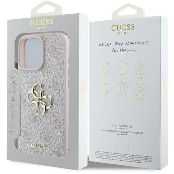 Θήκη Apple iPhone 16 Pro Max Guess 4g Big Logo Back Cover - Ροζ image 5