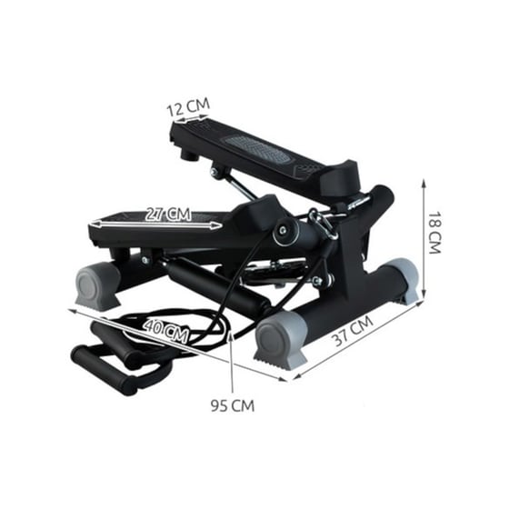 Mini Stepper Trizand 22776 Με Λάστιχα Εκγύμνασης - Μαύρο image 6