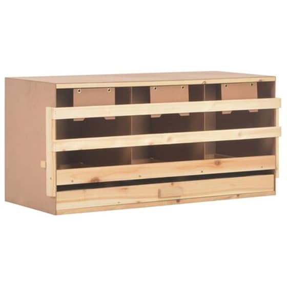 Vidaxl Φωλιά Για Κότες Με 3 Θέσεις 96x40x45 Εκ. Από Μασίφ Ξύλο Πεύκου image 3