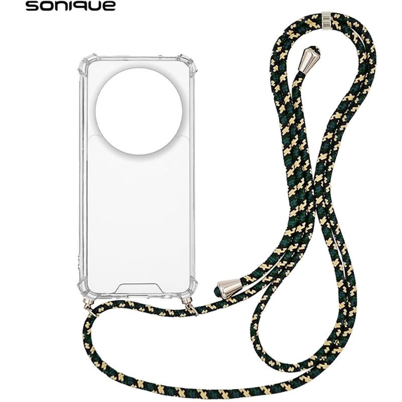 SONIQUE Θήκη Σιλικόνης Με Κορδόνι Sonique Armor Clear Xiaomi Xiaomi 14 Ultra Rainbow Πράσινο