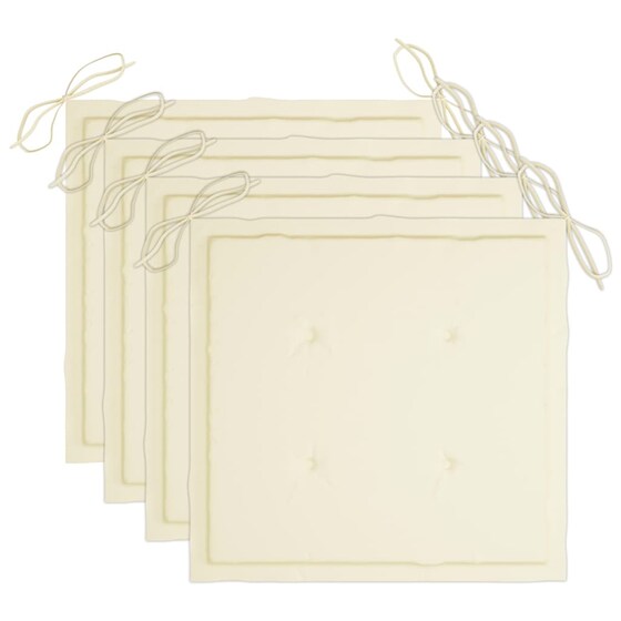 Σετ Καρέκλες Κήπου VIDAXL Μασίφ Ξύλο Ακακίας 4 τμχ - Γκρι/Κρεμ image 6