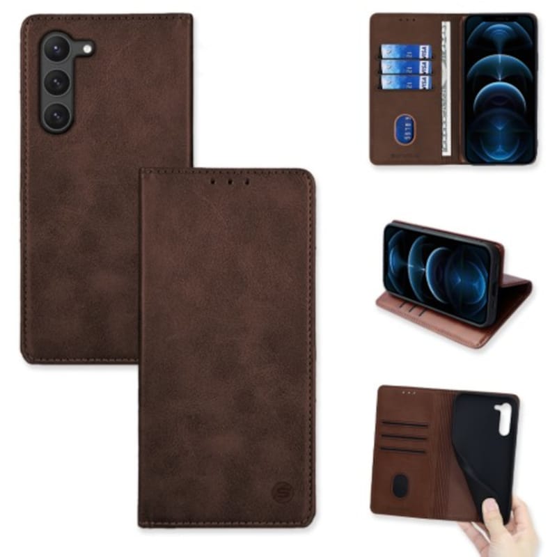 Θήκη Samsung Galaxy S23+ - Sonique Vintage Magnet Book - Καφέ