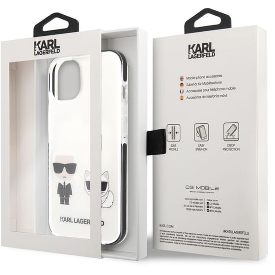 Θήκη Apple iPhone 13 Mini - Karl Lagerfeld Karl + Choupette Hard Case - White image 1