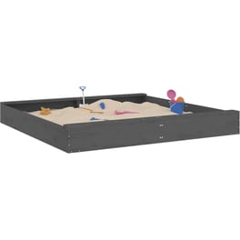 VidaXL Αμμοδόχος με Καθίσματα Τετράγωνη 160x160x20cm Ξύλινη - Γκρι