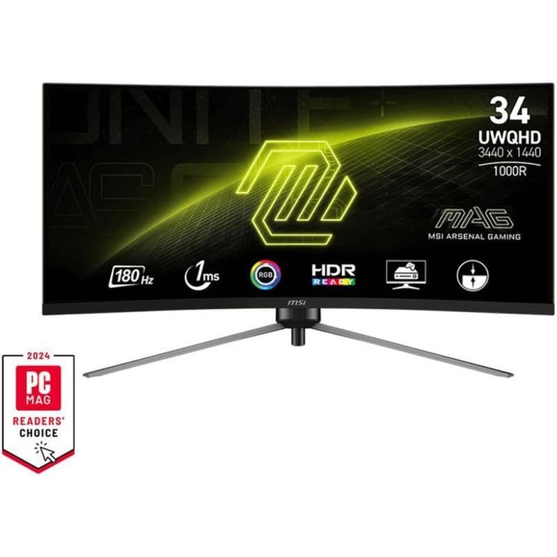 MSI MSI Mag 345CQR Gaming Monitor 34 QHD VA Curved 180Hz 1ms