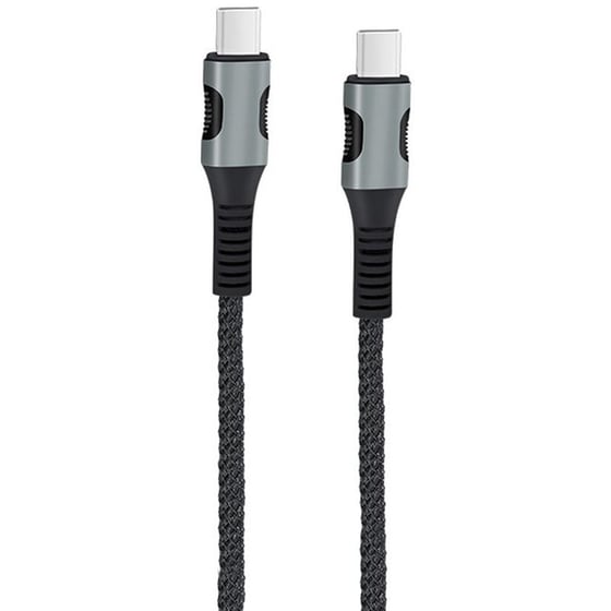Καλώδιο Φόρτισης EGOBOO ChargeFlow Fabric USB-C to USB-C 1.2m – Black image 0