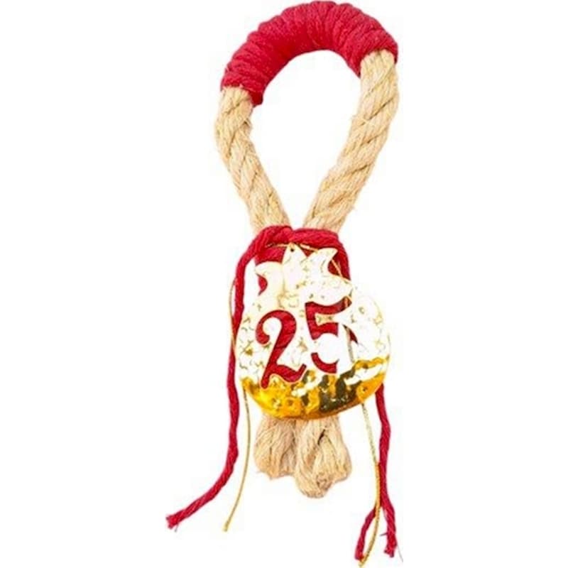 FEELBOHO Κρεμαστό Χριστουγεννιάτικο Feelboho Γούρι Χειροποιήτο Πόρτας Κόκκινο