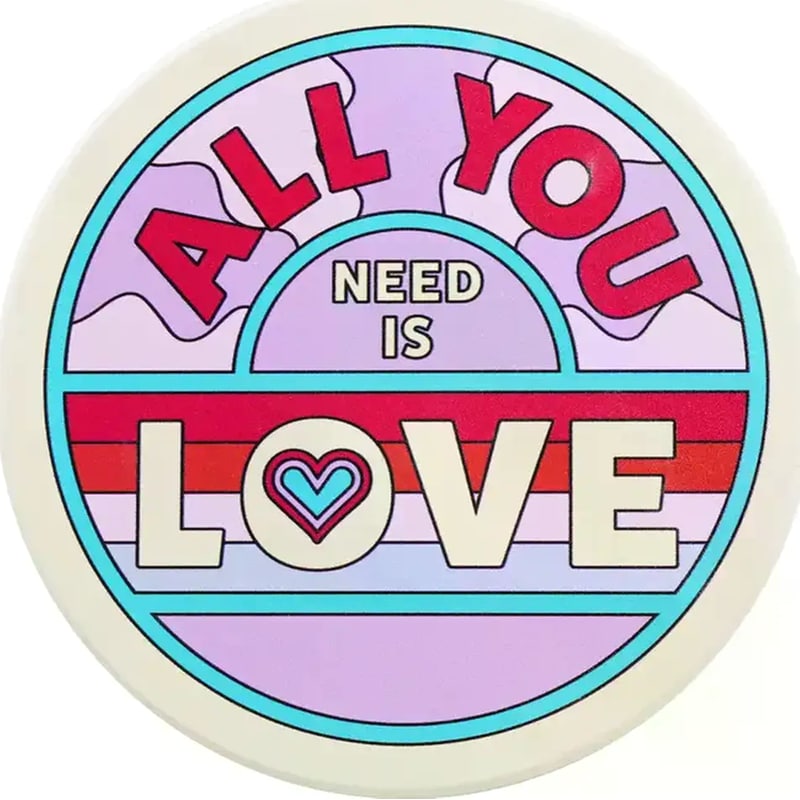 The Beatles - Coaster Single Ceramic (All You Need Is Love)