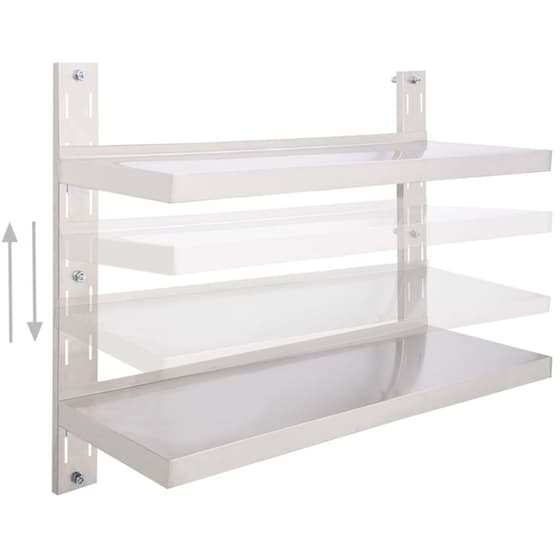 Ράφι Τοίχου VidaXL από Ανοξείδωτο Ατσάλι 100x30 cm - Γκρι image 1