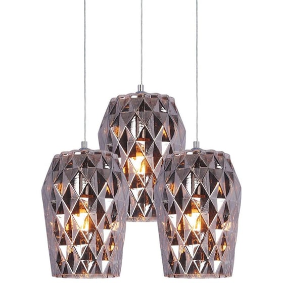 Φωτιστικό Οροφής Τρίφωτο Homelighting Luca 77-3722 Γυάλινο/Μεταλλικό - Ασημί/Γκρι image 0