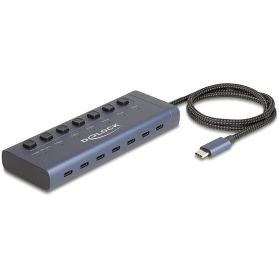 USB Hub Delock 63410&nbsp; USB-C με  7 θύρες - Μπλε image 0