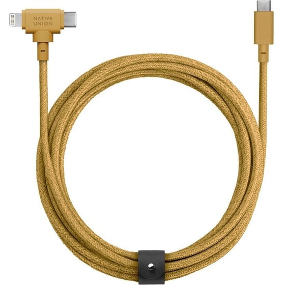 Καλώδιο Φόρτισης Native Union Belt Cable Duo (USB-C σε USB-C & Lightning) 1.5m - Kraft image 0