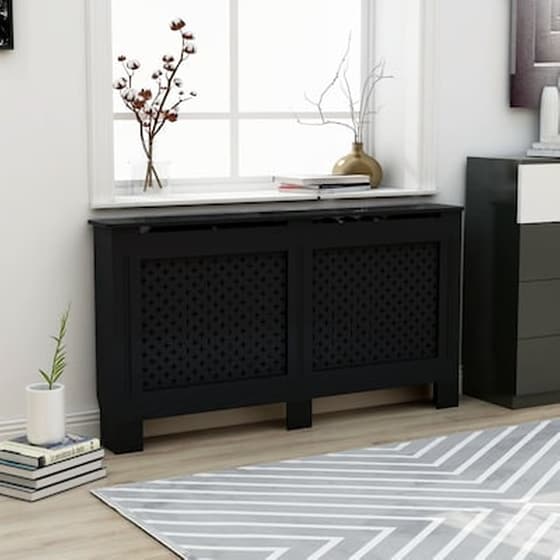 Vidaxl Κάλυμμα Καλοριφέρ Μαύρο 152 X 19 X 81 Εκ. Από Mdf image 0