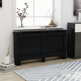 Vidaxl Κάλυμμα Καλοριφέρ Μαύρο 152 X 19 X 81 Εκ. Από Mdf