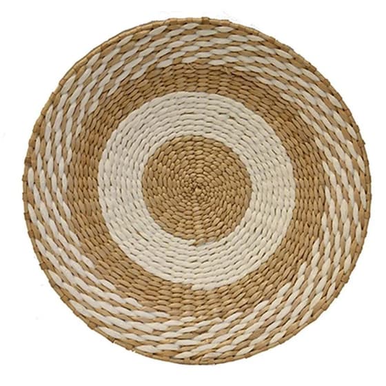 Διακοσμητικό Τοίχου Mod Πιάτο 67616 Ψάθινο Φ40x5cm - Μπεζ/Λευκό image 0