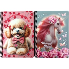 Τετράδιο Σπιράλ Back Me Up B6 2 Θεμάτων 80 Φύλλων Love Poodle-Butterfly Unicorn (1 Τεμάχιο) - Τυχαία Επιλογή Σχεδίου