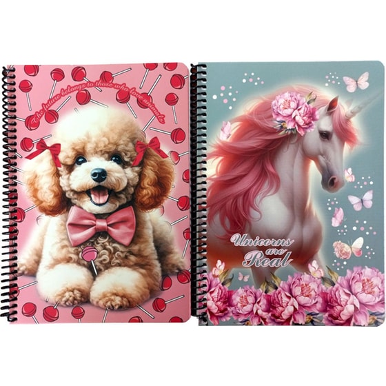 Τετράδιο Σπιράλ Back Me Up B6 2 Θεμάτων 80 Φύλλων Love Poodle-Butterfly Unicorn (1 Τεμάχιο) - Τυχαία Επιλογή Σχεδίου image 0