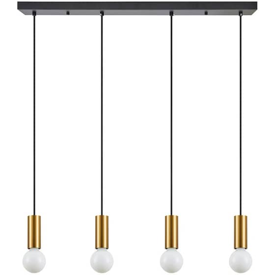 Φωτιστικό Οροφής Πολύφωτο Homelighting Adept Tube 77-8573 Μεταλλικό - Χρυσό/Μαύρο image 0
