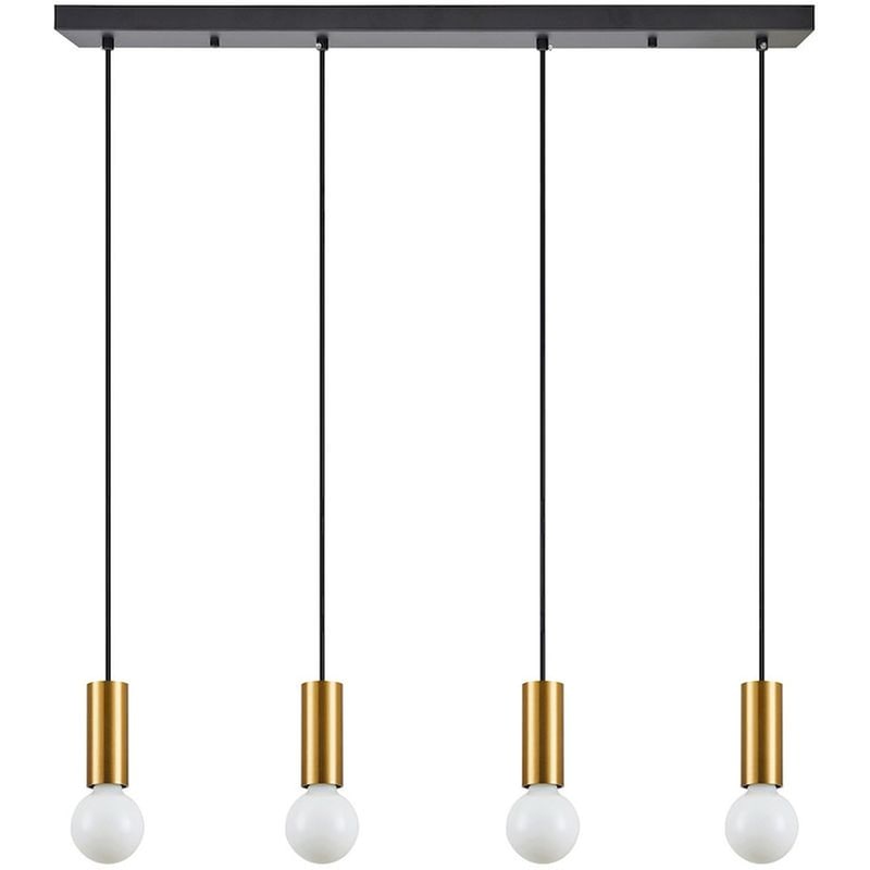 HOMELIGHTING Φωτιστικό Οροφής Πολύφωτο Homelighting Adept Tube 77-8573 Μεταλλικό - Χρυσό/Μαύρο