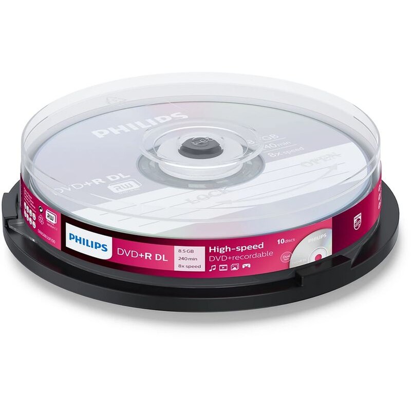Δίσκοι CD/DVD  Philips DVD+R 8.5GB 10 τμχ