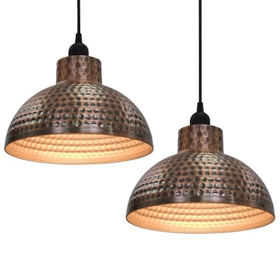 Vidaxl Φωτιστικά Οροφής Ημισφαιρικά 2 Τεμ. Χάλκινο Χρώμα image 1