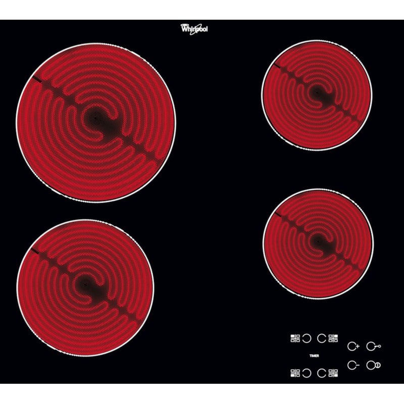 WHIRLPOOL AKT 8090/NE 58 cm Μαύρο Εστία Κεραμική Αυτόνομη