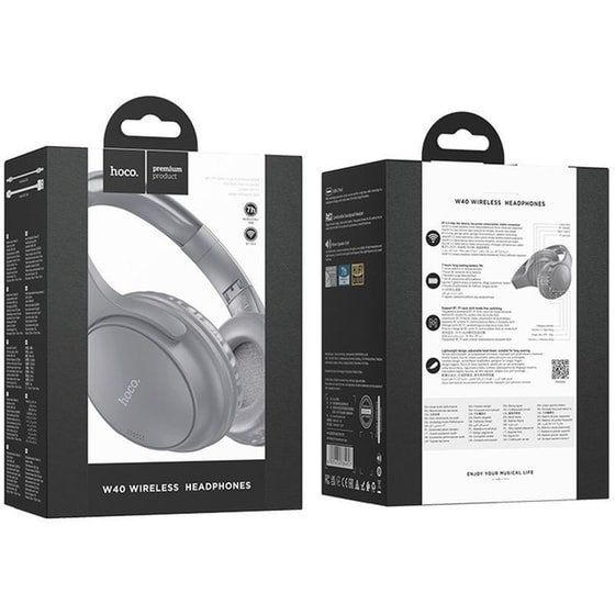 Hoco W40 Mighty Ασύρματα Ακουστικά Κεφαλής - Γκρι image 3