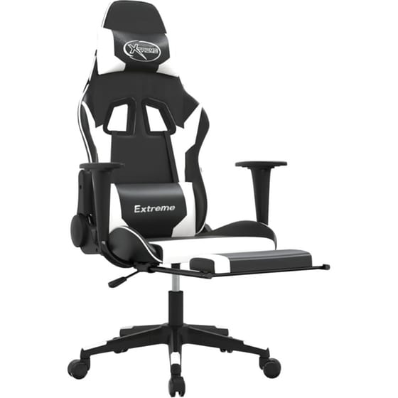 Καρέκλα Gaming VIDAXL 3143704 με Υποπόδιο από Τεχνητό Δέρμα - Μαύρο image 4