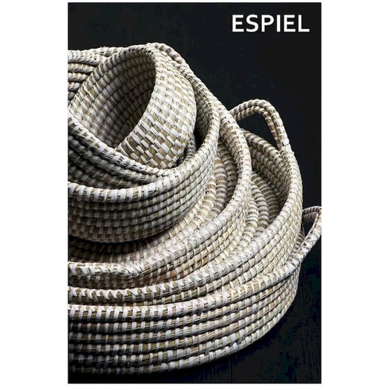 Δίσκος Διακόσμησης Espiel Kag140 Ψάθινο 40x40x6 cm - Μπεζ image 1