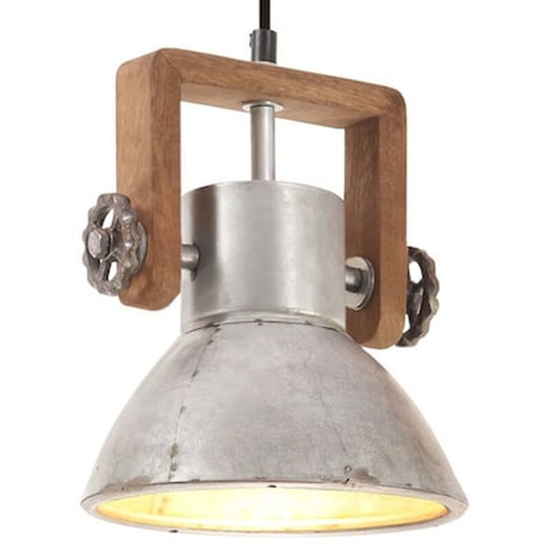 Vidaxl Φωτιστικό Κρεμαστό Industrial Στρογγυλό 25 W Ασημί 19 Εκ. Ε27