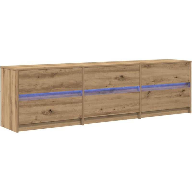 Έπιπλο Τηλεόρασης VidaXL με LED 2 τμχ 180 x 34 x 50 cm - Artisan Δρυς