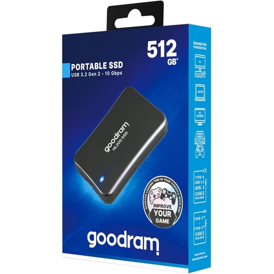 Goodram HL200 Εξωτερικός SSD USB 3.2 512GB - Μαύρο image 4
