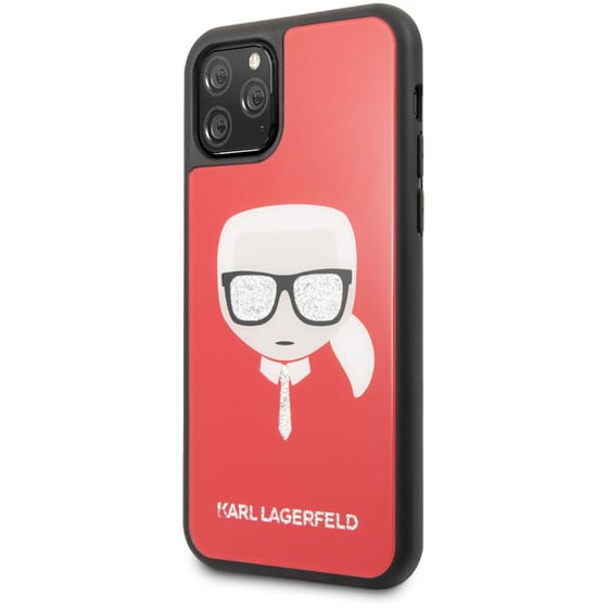 Θήκη Karl Lagerfeld iPhone 11 Pro Max - Karl Lagerfeld Glitter Head Double Layer Hard Case - Red image 0