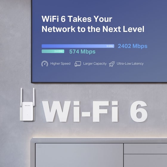 Mercusys ME80X AX3000 Wi-Fi 6 Range Extender Dual Band (2.4 & 5 GHz) 2402Mbps image 3