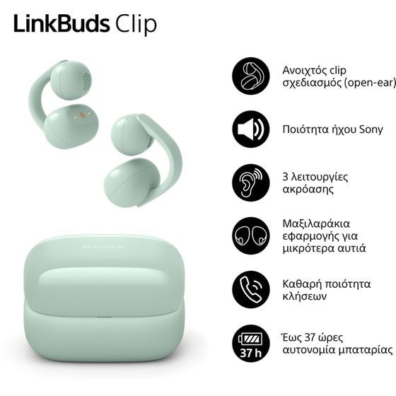 Ακουστικά Bluetooth Sony LinkBuds Clip - Green image 2