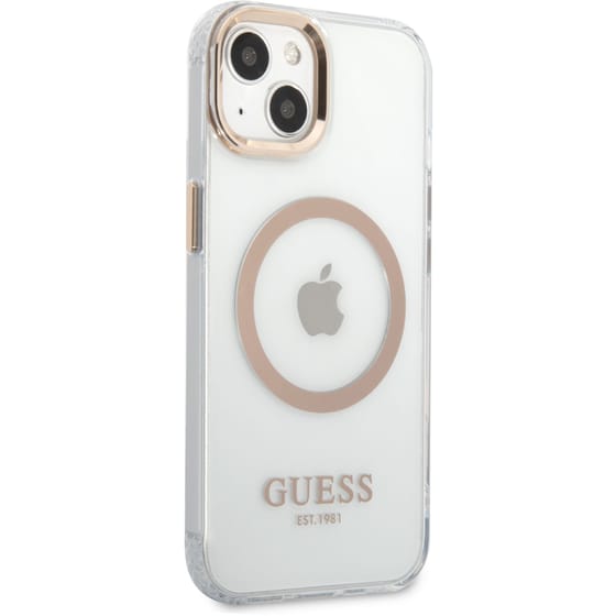 Θήκη Apple iPhone 13 - Guess Metal Outline Collection Magsafe Hard Case - Χρυσό image 3