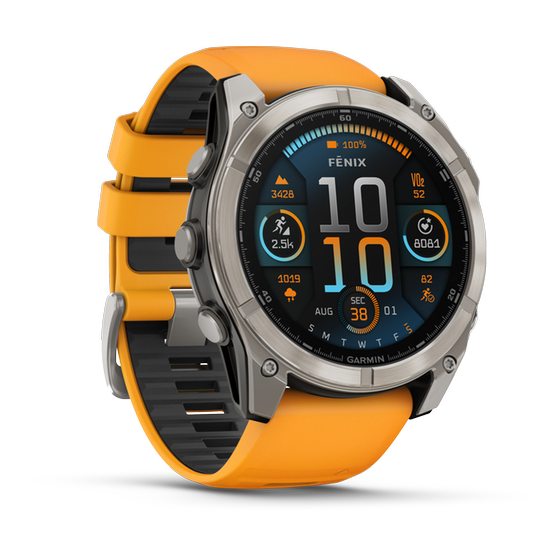 Smartwatch Garmin Fenix 8 51mm - Sapphire, Titanium with Spark Orange/Graphite Silicone Band image 3