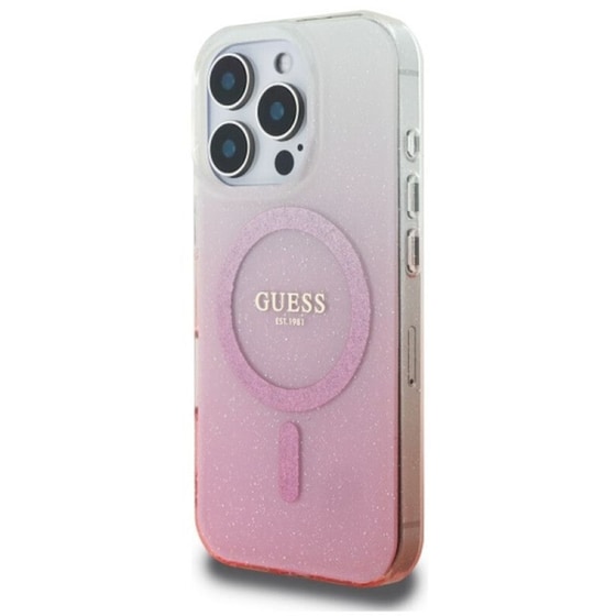 Θήκη Apple Iphone 16 Pro - Guess Glitter Gradient with Magsafe - Ροζ image 2
