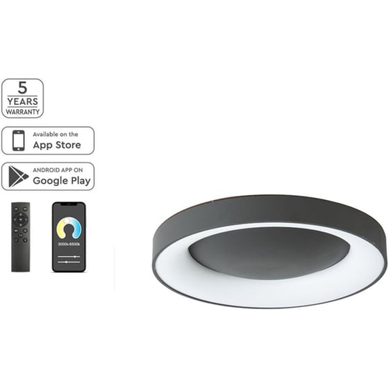 Φωτιστικό Πλαφονιέρα Led Dimmable Smart Wifi Homelighting Amaya 77-8154 - Μαύρο image 1