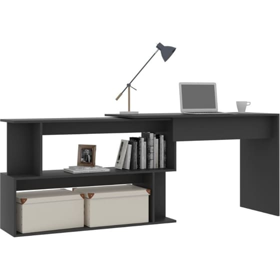 Γωνιακό Γραφείο VidaXL από Μοριοσανίδα 200x50x76 cm - Γκρι image 1