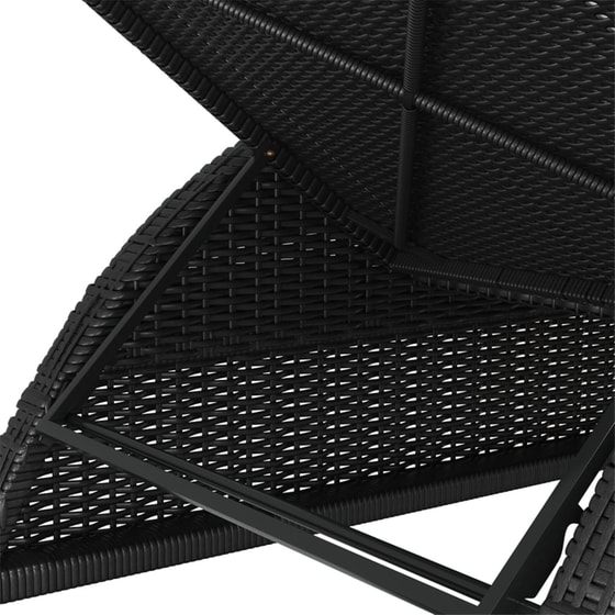 Ξαπλώστρα VidaXL από Συνθετικό Ρατάν 201x67x28.5/51/53/67 cm - Μαύρη/Κρεμ image 6
