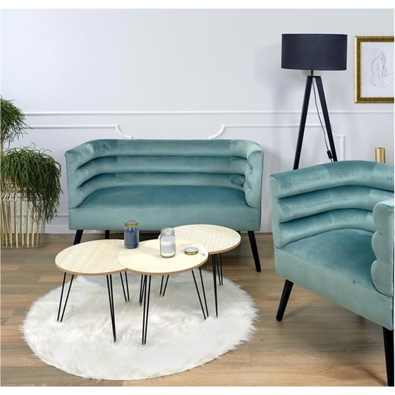 Διθέσιος Καναπές Aria Trade 130x72cm - Μπλε image 2