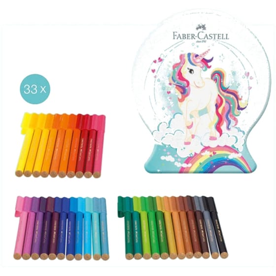 Μαρκαδόροι Ζωγραφικής Faber Castell Κασετίνα Connector Μονόκερος (33 Τεμάχια) image 1