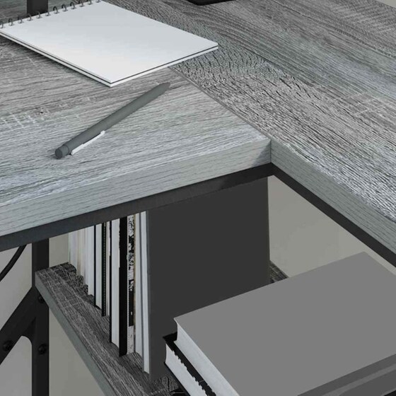 Γραφείο VidaXL από Επεξεργασμένο Ξύλο 120x79x86,5 cm - Γκρι Sonoma image 4