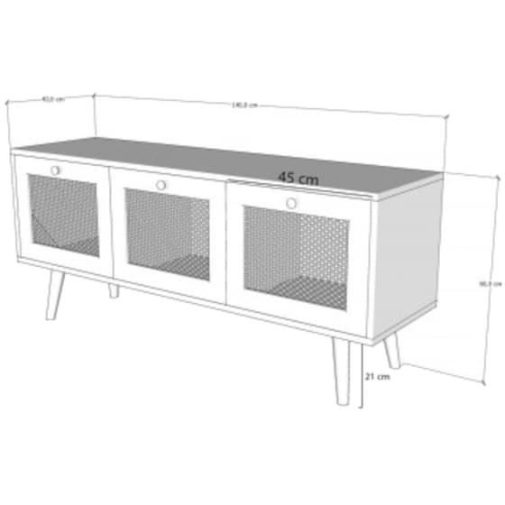 Έπιπλο Τηλεόρασης 24Mall Frosinone από Μοριοσανίδα 140x40x60 cm - Μπεζ image 3