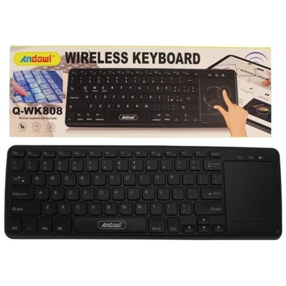 ANDOWL Q-WK808 Ασύρματο Πληκτρολόγιο με Touchpad - Μαύρο (US) image 0