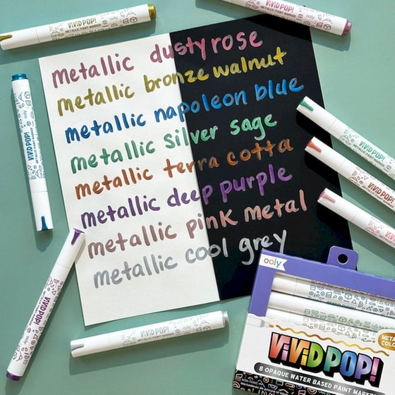 Μαρκαδόροι Ooly Vivid Pop! Water Based Ακρυλικοί Μεταλλικοί (8 Τεμάχια) image 9