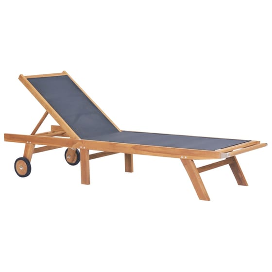 Σετ Ξαπλώστρες VidaXL από Μασίφ Teak 2Τμχ - Καφέ image 1