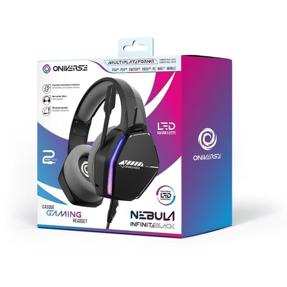 Oniverse Nebula Gaming Ενσύρματα Ακουστικά 3.5mm - Μαύρα image 9