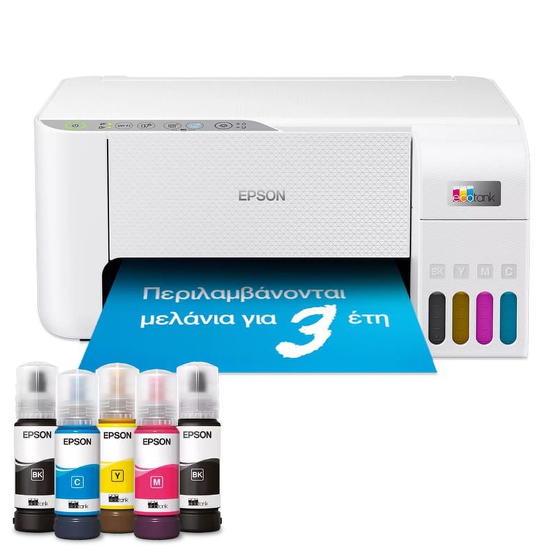 EPSON EcoTank L3276 Εχρωμο Πολυμηχάνημα Inkjet Α4 με δοχεία μελανιού, WiFi